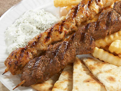 kabobs chicken lamb greek fiests restaurant